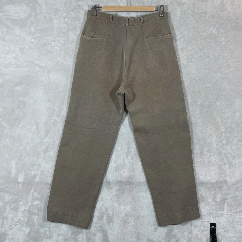 Antique 30s 40s Cotton Whipcord Pants Mens 29x29 Button Fly True Vtg Pleated